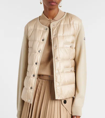 Moncler Down-paneled Virgin Wool Cardigan