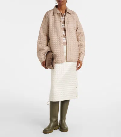 Moncler Reversible Quilted Shirt Jacket In Neutral
