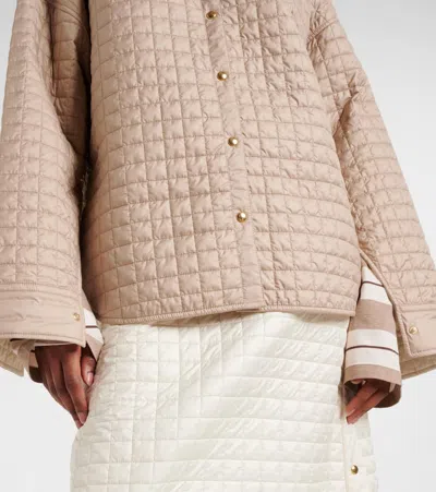 Moncler Reversible Quilted Shirt Jacket In Neutral