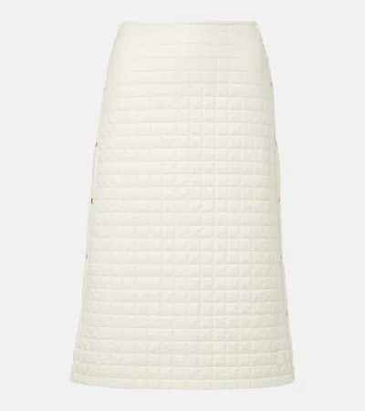 Moncler Square Quilted Tech Midi Skirt In White