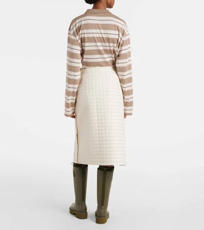 Moncler Square Quilted Tech Midi Skirt In White
