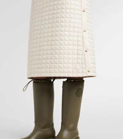 Moncler Square Quilted Tech Midi Skirt In White