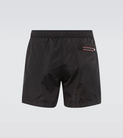 Moncler Crochet Insert Swimsuit Featuring Back Pocket In Black