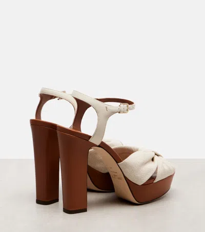 Jimmy Choo Heloise 120 Canvas And Leather Platform Sandals