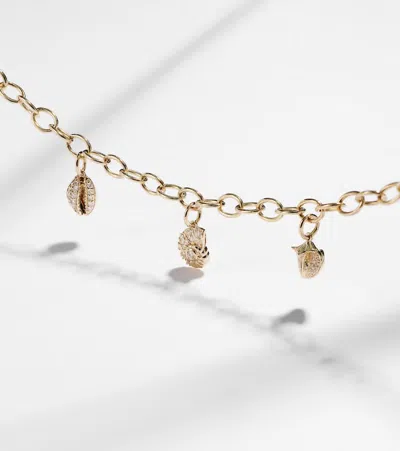 Sydney Evan 14kt Gold Charm Bracelet With Diamonds