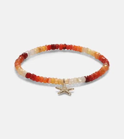 Sydney Evan Starfish Small 14kt Gold Charm Bracelet With Diamonds