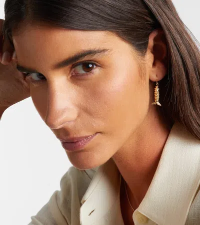 Sydney Evan Moving Fish 14kt Gold Earrings With Diamonds