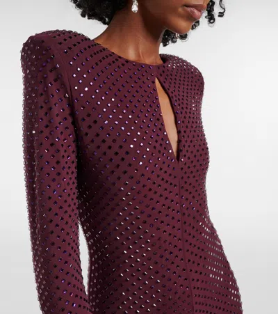 Self-portrait Cutout Embellished Mesh Gown