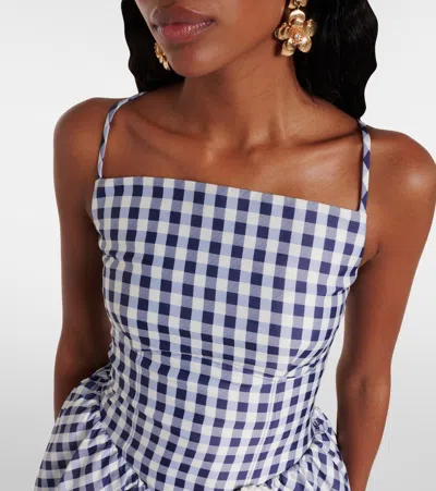 Self-portrait Gingham Taffeta Minidress