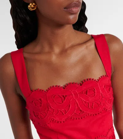 Self-portrait Cutout Linen And Cotton-blend Minidress