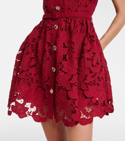 Self-portrait Belted Lace Minidress