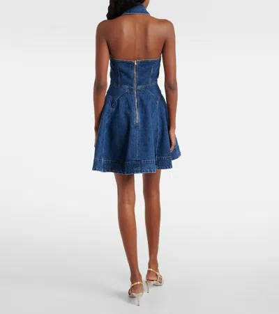 Self-portrait Flared Denim Midi Dress
