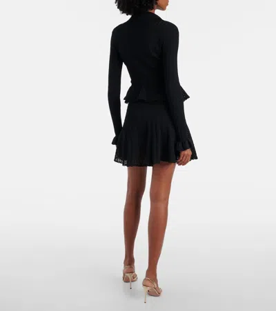 Self-portrait Pointelle Peplum Minidress