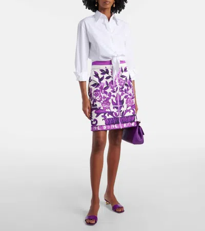 Dolce & Gabbana 40mm Logo-plaque Heeled Sandals In Purple
