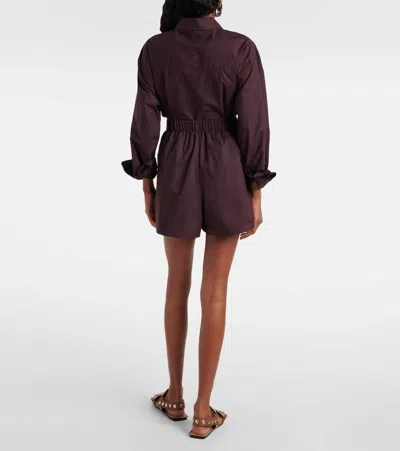 The Frankie Shop Liu Cotton Shorts In Burgundy