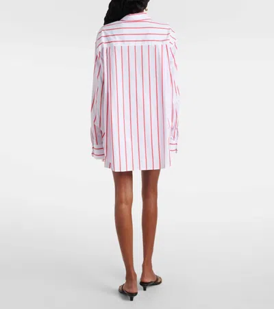 The Frankie Shop Lui Oversized Striped Cotton-poplin Shirt In White
