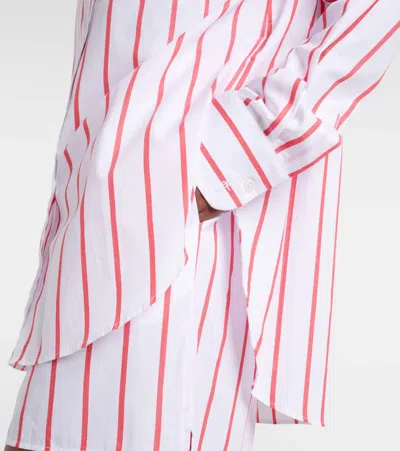 The Frankie Shop Lui Oversized Striped Cotton-poplin Shirt In White