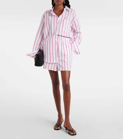 The Frankie Shop Lui Striped Cotton Poplin Shorts