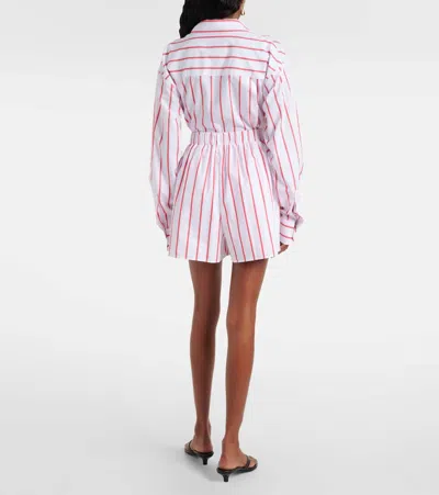 The Frankie Shop Lui Striped Cotton Poplin Shorts