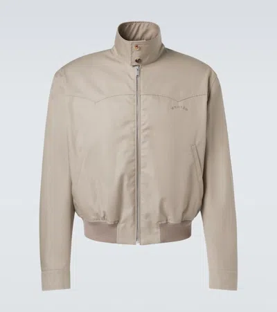 Alexander Mcqueen Logo Cotton Gabardine Jacket In Neutral