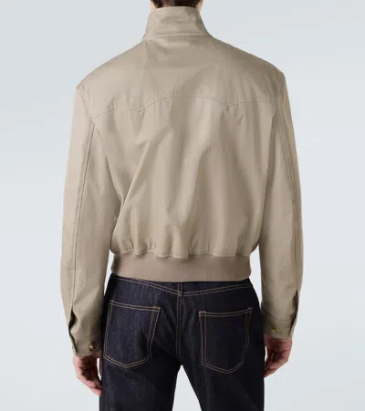 Alexander Mcqueen Logo Cotton Gabardine Jacket In Neutral