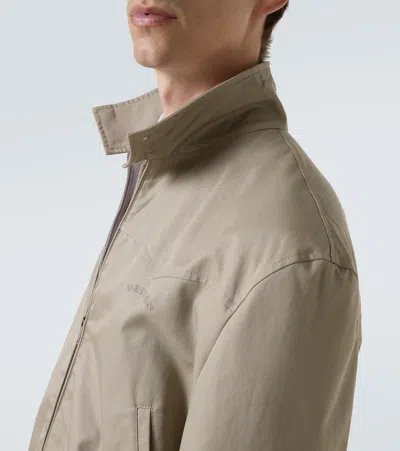 Alexander Mcqueen Logo Cotton Gabardine Jacket In Neutral