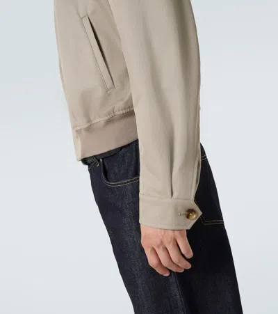 Alexander Mcqueen Logo Cotton Gabardine Jacket In Neutral