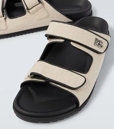 Dolce & Gabbana Open Toe Fabric Detail Slipper