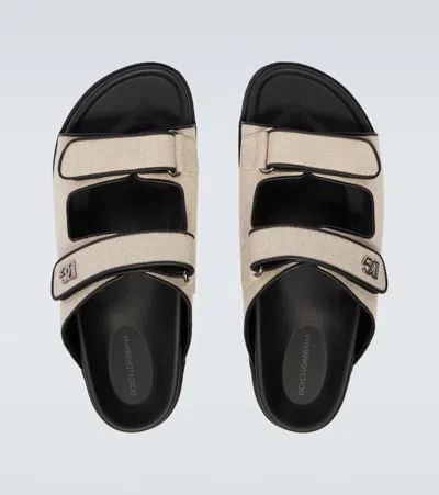 Dolce & Gabbana Open Toe Fabric Detail Slipper