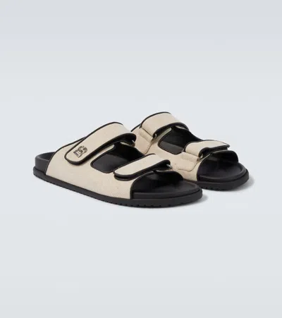 Dolce & Gabbana Open Toe Fabric Detail Slipper