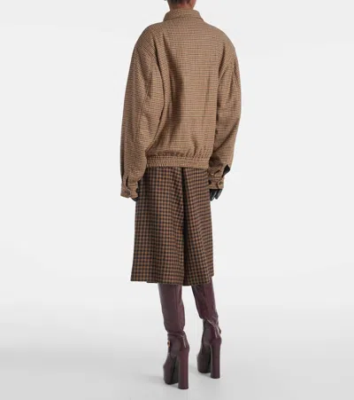 Saint Laurent Houndstooth Padded Jacket