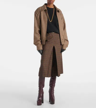 Saint Laurent Houndstooth Padded Jacket