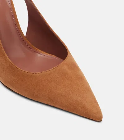 Paris Texas Lidia 120 Suede Slingback Pumps In Brown