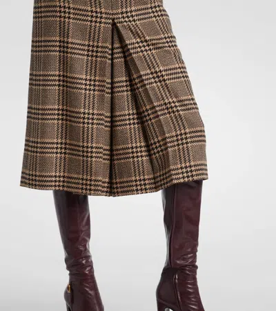 Saint Laurent Mid-rise Silk And Cashmere Culottes