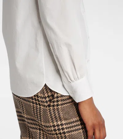 Saint Laurent Lace-trimmed Cotton Poplin Blouse