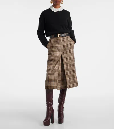 Saint Laurent Lace-trimmed Cotton Poplin Blouse