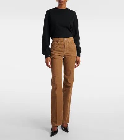 Saint Laurent Clyde Cotton Corduroy Wide-leg Pants