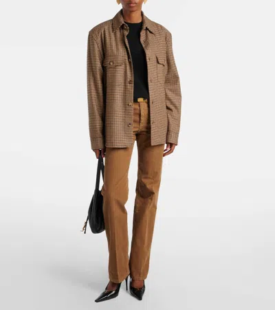 Saint Laurent Clyde Cotton Corduroy Wide-leg Pants