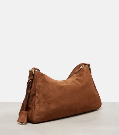 Prada Aimée Large Suede Shoulder Bag