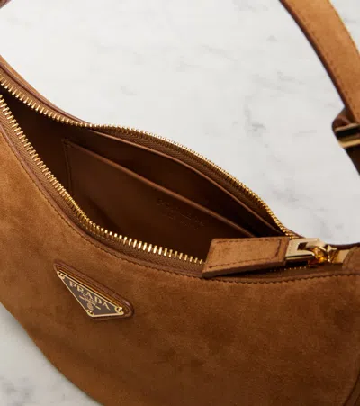 Prada Arqué Suede Shoulder Bag