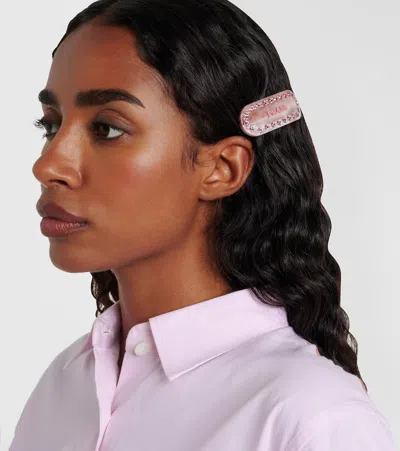 Prada Logo Crystal-embellished Barrette