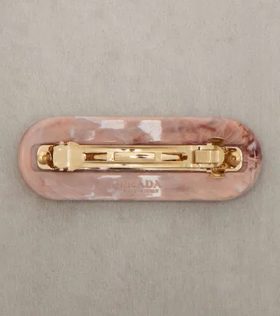 Prada Logo Crystal-embellished Barrette