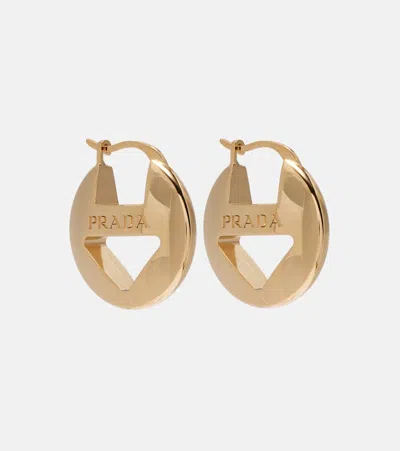 Prada Cutout Logo Earrings