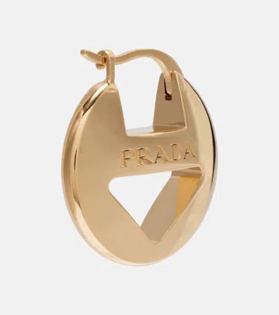 Prada Cutout Logo Earrings