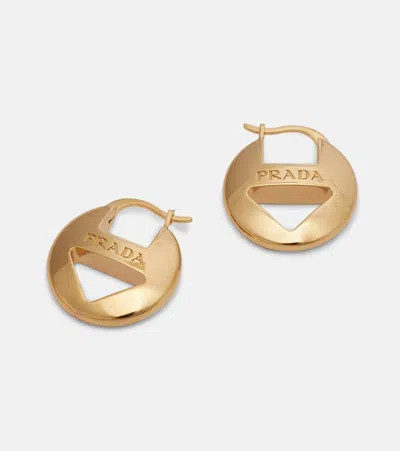 Prada Cutout Logo Earrings