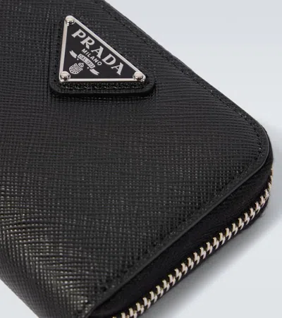 Prada Logo Saffiano Leather Coin Purse