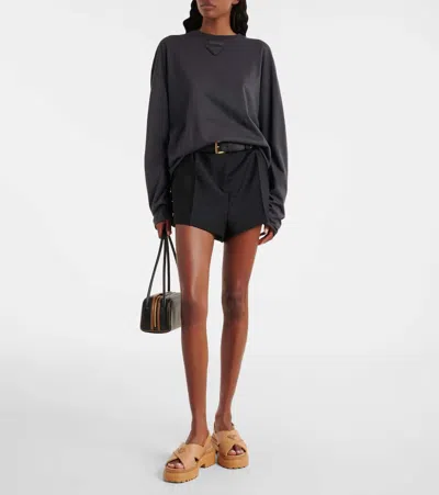 Prada 55mm Cross-strap Platform Sandals In Brown