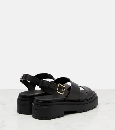 Prada Buckle-strap Platform Sandals In Black