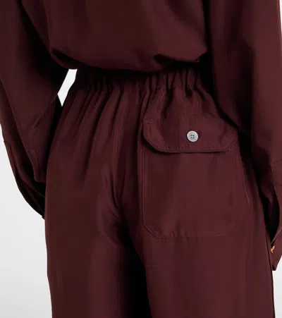 Loewe Pleated Silk Straight Pants