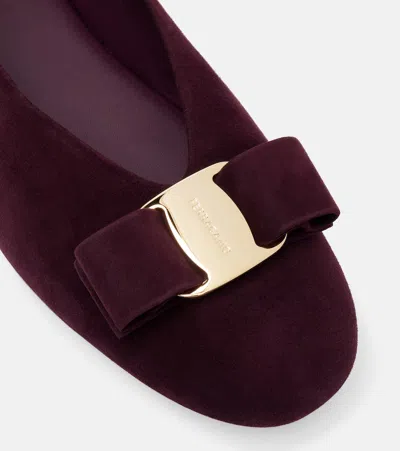 Ferragamo Bow Detail Flat Sole Ballerina Shoes